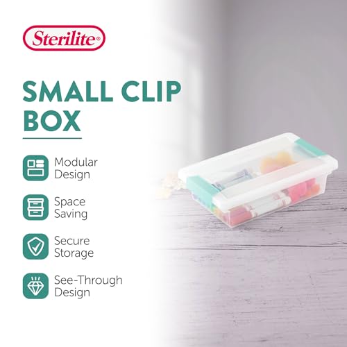 Sterilite Clip Box, Stackable Clear Plastic Bins- Small, 30-Pack - size: Small, style: 30 Pack
