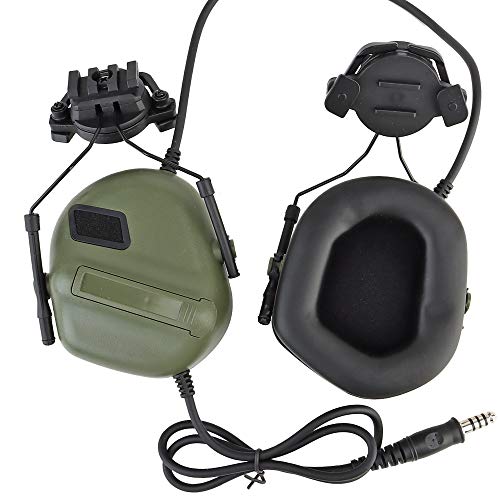 ATAIRSOFT Tactical Airsoft Headset with Microphone Waterproof Hunting Shooting Headphones Earmuff No Noise Reduction Function - color: Od