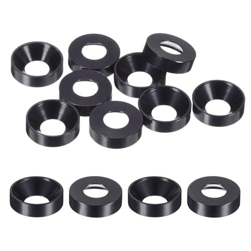 M METERXITY 10-Pack M8 Countersunk Finish Washers, Hole Dia 0.31"/8mm Alloy Aluminum Finish Cup Washer Screw Head Gasket for Industrial/Screw RC/Car/Motorcycle/Mechanical Parts [Titanium Gray] - color: Titanium Gray