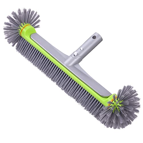 Sepetrel Pool Brush Head for Cleaning Walls,Heavy Duty Inground/Above Ground Swimming Pool Round Scrub Brushes with Premium Strong Bristle & Reinforced Aluminium Back - size: 18" Round