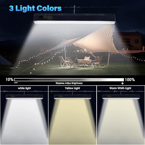 Magnetic Light BAR, 11.81-inches 5000mAh 6000 Lumens Rechargeable Portable Lamp Built in 165 LED Bulbs,with Handy Hook with 2 Magnets Endurance - size: 11.81"