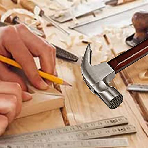 Utoolmart 8.8 Ounce Magnetic Anti-slip Head Wooden Handle Curved Claw Hammer 40cm/15.7" Length - size: 40cm