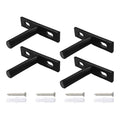 4Pcs 2 Inch Black Floating Shelf Brackets, Heavy Duty Hidden Shelf Supports, Concealed Blind Shelf Support for Wood Shelves DIY Home Decor, Includes Screws and Wall Plugs - size: 2 Inch