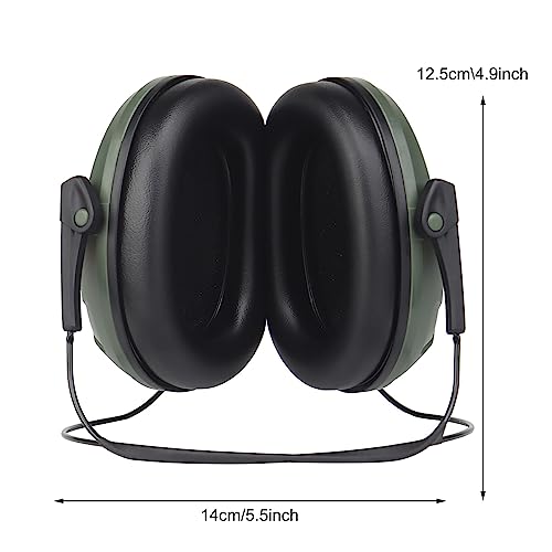 Tactical Shooting Earmuffs,Rear Mounted Noise Cancelling Headphones for Tactical Games, Construction Site, Hunting - color: Green