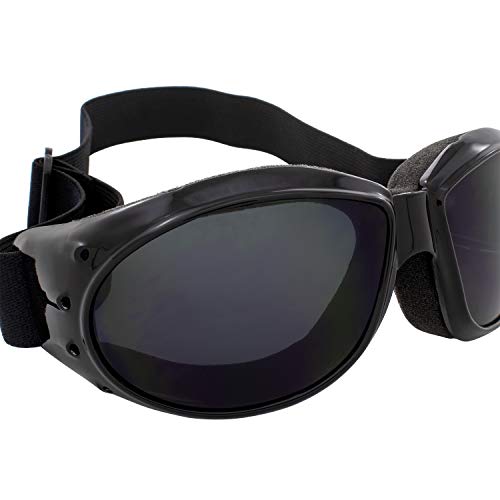 Global Vision Eliminator Dirt Bike Padded Motorcycle Riding Goggles for Men and Women (Black Frame/Smoke Lens) - color: Black Frame/Dark Smoke Lens
