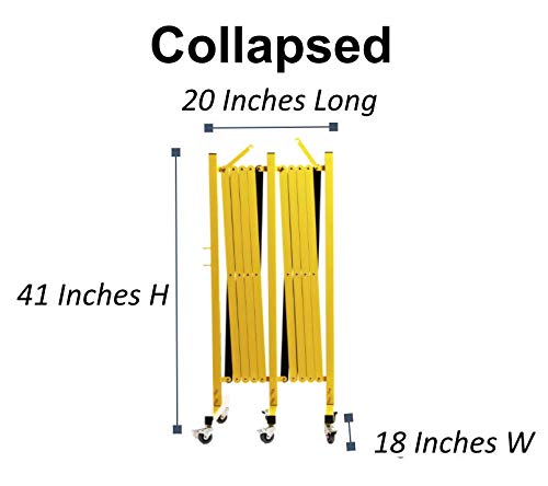Trafford 16-Ft Industrial Expandable Metal Barricade, Yellow/Black Gate - size: 16 feet, Yellow and Black