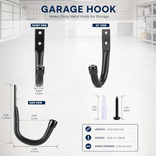 Heavy Duty Metal Wall Hooks Garage Organization Storage Hooks