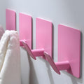 DELITON 4 Pack Towel Hooks - Heavy Duty Wall Hooks for Bathroom, No Damage - color: Light Pink-4