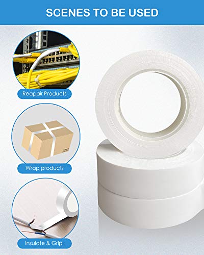Wapodeai 3pcs Premium Electrical Tape White, 0.62 in X 50 ft - color: White