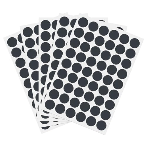PATIKIL 270 Pieces Screw Hole Stickers, 5 Sheet Self-Adhesive Waterproof PVC Wood Grain Sticker for Screw Holes Wall Cabinets Desk Repairing, Black, 21mm/0.83 Inch - color: Black