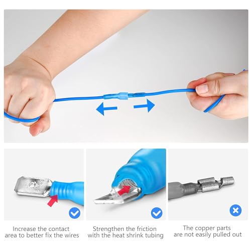 Kuject 540PCS Heat Shrink Wire Connectors Kit, Electrical Waterproof Crimp Butt Terminals, Insulated Spade Connectors for Automotive Marine Boat Truck, Include Rings Forks Spade Butt Splices