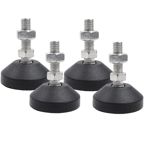 M10 Leveling Feet 880 Lb Capacity, 2 Inches Height - 2 Inches Base, 4Pcs - color: Black, size: D50xM10xH30mm
