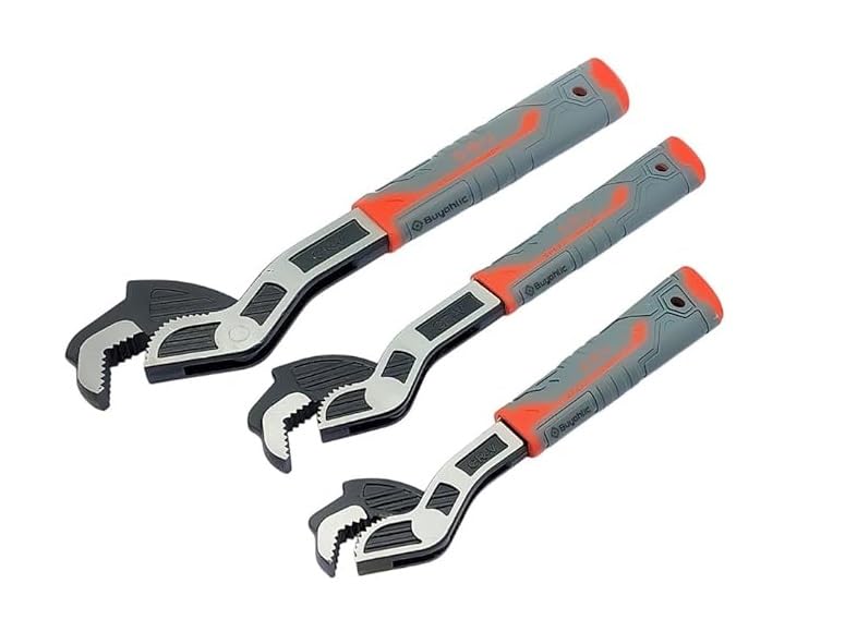 BUYOHLIC 6,8,10 & 12 Inches Self Adjusting Locking Wrench Multifunctional Universal Adjustable Pipe Wrench Plumbers Wrench (6'',8'' & 10'' Inches) - size: 6'',8'' & 10'' Inches