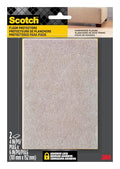 Scotch Felt Pads, 2 Pads, Rectangular, Beige, 4 in x 6 in - color: Beige, style: 2 Pads