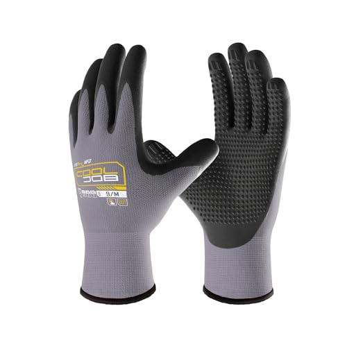 COOLJOB 12 Pairs Nitrile Rubber Coated Nylon Safety Work Gloves Pack Bulk - size: Small, style: Classic Style(12 Pairs)