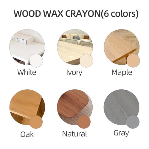 Boncart Wood Filler Sticks, 6 Colors Wood Wax Crayons - color: Light Color 6pcs