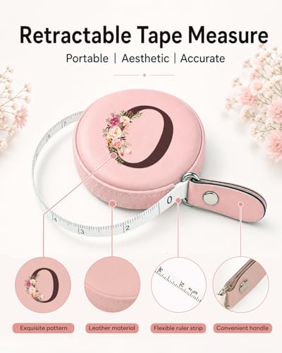Maicican Retractable Tape Measure, Pink Leather Sewing Measuring Tape, O - color: Tape Measure-Pink O