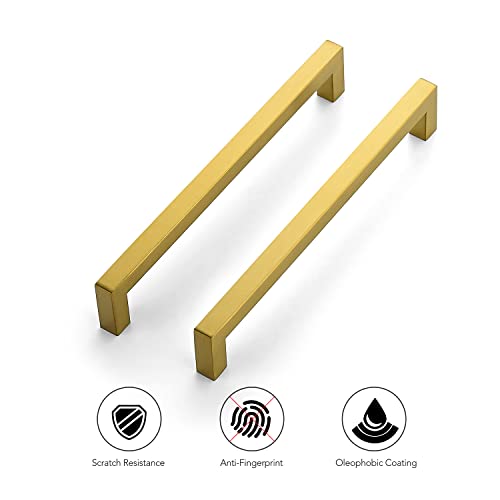 Ravinte Brushed Brass Cabinet Square Handles Drawer Pulls 8 Inch 18 Pack - color: Brushed Gold