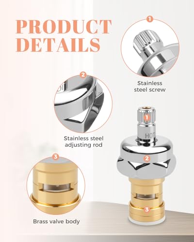 21-308L 21-309L Cold and Hot Valve Repair Kit Fit for Krowne Royal Series Faucet/Pre-Rinse Units, 1/4 Turn Ceramic Cartridge without Handle,1 Pair