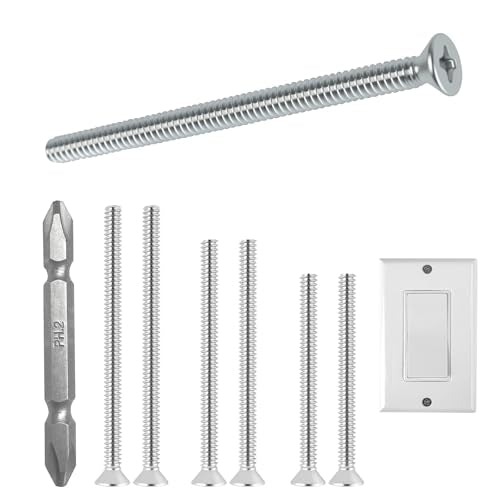 304 Stainless Steel Machine Screws,30pcs #6-32x2、#6-32x1-1/2、#6-32x1-3/4 Extra Long Outlet Screws Machine Long Electrical Outlet Screws Device Mounting Electrical Extender for Fix Wonky - size: #6-32x2"、#6-32x1-1/2"、#6-32x1-3/4"