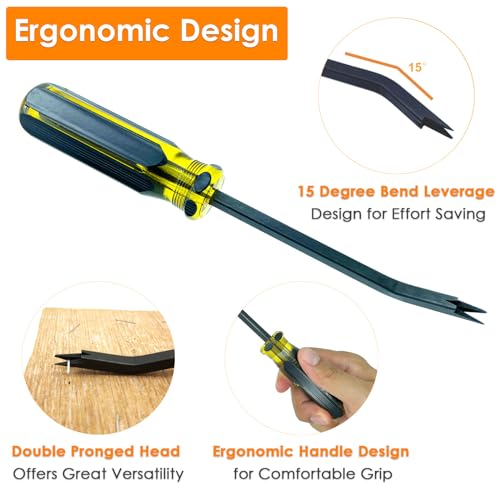 Staple Remover Tool, Heavy Duty Upholstery Tool Staple Puller with Double Pronged Head Nail Remover for Furniture Wood Floor Carton Carpet 2pcs - size: 2pcs Staple Remover