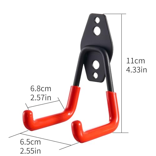 Garage Hooks Heavy Duty, 4.7x2.7 Inch Utility Steel Garage Storage Hooks,Wall Mount Garage Hanger Organizer for Organizing Garden Lawn Tools, Ladders, Bulk Items, Bikes