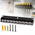 Pry Bar Holde with 10 Slots,Wall Mount Lockable Tool Organizer for Pry Bars or Extension Rods,Pry Bar Tool Storage Rack for Workshop, Shed, Garage,Home - style: Pry Bar Holder