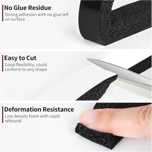 Yotache Air Conditioner Window Foam Insulation Seal 1"x1", 6.5 Ft x 4Pcs | High Resilience Foam Weather Stripping Door Seal Tape - size: (1"×1") 26FT