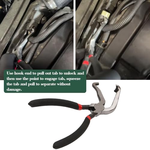 Electrical Disconnect Pliers, Electrical Connector Pliers for Cars 60 Degree Bend, Fuel Line Tools with Anti-Slip Grip, Fuel Line Disconnect Tool for Air Flow Sensors Fuel Injectors - size: 60 Degree Bent Nose