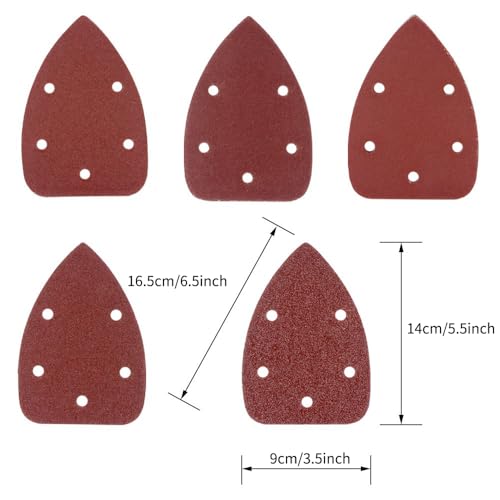 Coceca 50pcs Mouse Detail Sander Sandpaper Sanding Sheets 35pcs 120Grits & 15pcs 240Grits for Sanding Polishing - style: 50pcs: 35pcs 120grit+15pcs 240grit