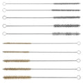 Tube Cleaning Brush,Brass Stainless Steel Engine Cleaning Brushes,12 inch Long Round Wire Pipe Cleaner for Deep Pipes (Yellow and Silver, 10 Pcs-5 Size) - color: Yellow and Silver, size: 10 Pcs-5 Size