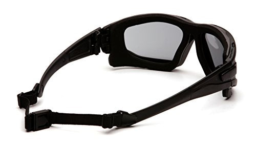 PYRAMEX I-Force Sporty Dual Pane Anti-Fog Goggle, Black Frame/Clear Anti-Fog Lens - color: Gray H2x Anti-fog Lens/ Black Frame/ Slim Style