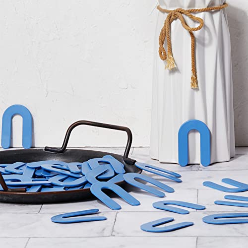Yookeer 500 Pieces Tile Leveling System Tile Spacers 1/16 Inch, Horseshoe Shim U Shape Plastic Vitrolite Leveling Clips for Various Types, Blue