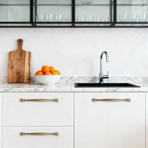 10 Pack 7-1/2 Inch(192mm) Kitchen Cabinet Handles Champagne Bronze Cabinet Pulls Zinc Alloy Drawer Pulls Solid Kitchen Hardware - color: Champagne Bronze, size: 7-1/2'' Hole Center(192mm)