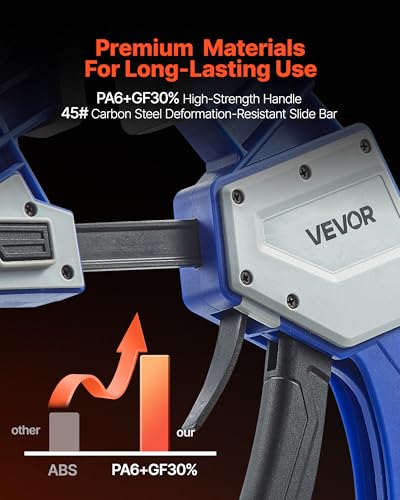 VEVOR Bar Clamps for Woodworking, 2-Pack 24 inch One-Handed Clamp/Spreader, Quick-Grip F-Clamp with 340 lbs Load Limit, Premium Plastic and Carbon Steel, for Woodworking Metal working, Blue + Black - size: 32.87 x 9.49 x 1.38 inch, style: Quick Grip