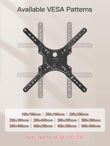 ELIVED Full Motion TV Wall Mount for 26-60" TVs, Max VESA 400x400, 77 lbs. - size: Arm: 15.5" TV: 26-60"
