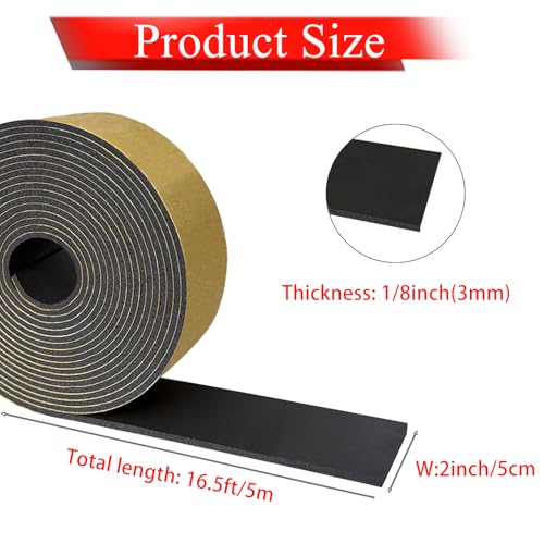 Self Adhesive Pipe Insulation Wrap Foam Tape 1/8" Thick x 2" x 16.5 Feet - size: 2 inch x 16.5 FT
