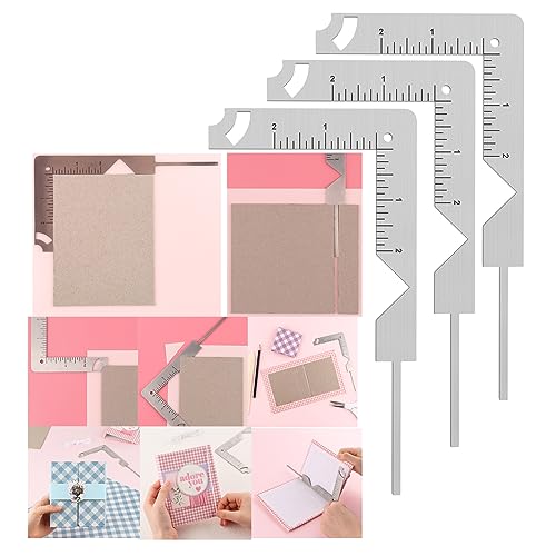 3Pcs/Set,Book Cover Guide,5-in-1 Stainless Steel Metal Bookbinding Cover Tool for Making Book Cover Creating Book or Album Covers Out of Chipboard Makes Creating Covers Out of Chipboard Simple. - color: 3PCS Book Cover Guide
