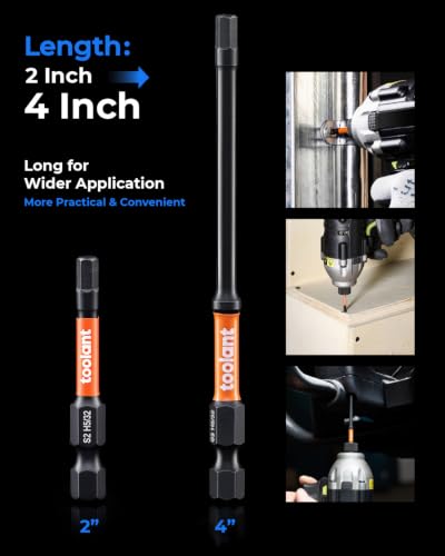 toolant Metric Impact Allen Wrench Drill Bit Set, 10-Piece, 4-inch - size: 1.5mm-8mm(10pcs)