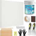 Drywall Repair Kit with 12"x12" Dry Wall Repair Panel, 33-in-One Drywall Patch Kit Wall Patch Repair Kit with Spackle, Mesh Tape, Putty Knives & Sanding Block for Wall Surface Ceiling Large Hole Fill - style: 1 Bottle Wall Repair Agent