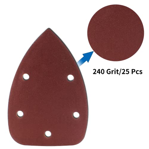 Mouse Detail Sander Sandpaper, 240 Grit, 25 Pcs - size: 240 Grit - 25 Pcs