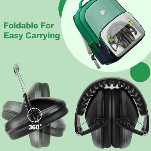 Floriogra Noise Cancelling Headphones for Kids/Toddler 28dB SNR Ear Muffs - color: Black