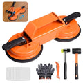 Floor Gap Fixer Tool Kit for Laminate & Vinyl Plank Floors, Heavy Duty Floor Suction Cup Tool for Gaps with Rubber Hammer, Adhesive Pads & Scraper, Laminate Floor Repair Kit for Floating Floors