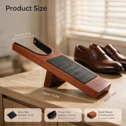 Premium Wood Boot Jack, Heavy Duty Cowboy Boot Remover Tool - color: Brown