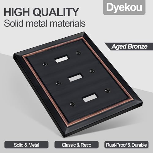 Metal Wall Plate for Electrical Outlets, Applicable to Triple Toggle - size: Triple Toggle