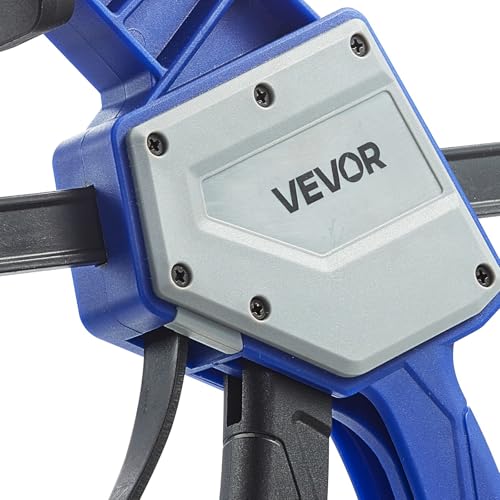 VEVOR Bar Clamps for Woodworking, 2-Pack 24 inch One-Handed Clamp/Spreader, Quick-Grip F-Clamp with 340 lbs Load Limit, Premium Plastic and Carbon Steel, for Woodworking Metal working, Blue + Black - size: 32.87 x 9.49 x 1.38 inch, style: Quick Grip