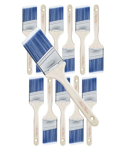 Bates- Paint Brushes, 2.5-Inch, 12 Pack Angle Brushes, Treated Wood Handle - color: Wood Handle Angle, size: 12 Pack, 2.5"