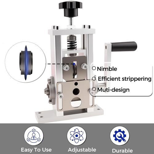 Drill & Hand Crank Wire Stripper Machine for Copper Cable Recycling | Scrapping Copper Wire Peeler for 0.06''-1'', Easy Wire Stripping for Recycling & DIY