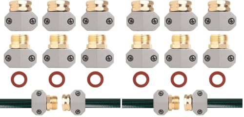 Hose repair kit,（3 Sets）garden hose repair Fittings Aluminum Female and Male With Zinc Clamp Water Hose End Repair Connector Fit 3/4 Inch And 5/8 Inch Garden Hose，garden hose repair kit (Pack of 2) - size: 3/4 inches (Pack of 2)