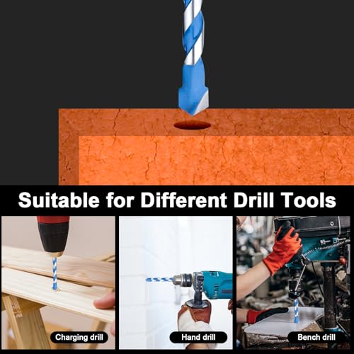 Concrete Drill Bit Set 7 Pcs (5/32"-3/8"), Masonry Drill Bits
